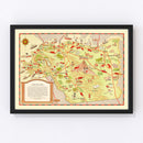 Vintage Map of Contra Costa County, California 1930