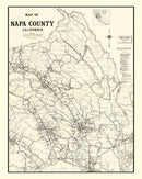 Vintage Map of Napa County, California 1950