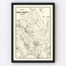 Vintage Map of Napa County, California 1950