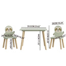 Sloth Themed Table And Chair Set With 2 Cute Animal Chairs - Natural Wood / Sage Green by HouseOfZazla