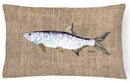 Fish - Tarpon Decorative Throw Pillow 12x16 Indoor Outdoor Accent Cushion, Fabric Cover with Insert for Sofa, Bed, Porch & Living Room