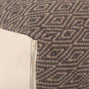 Amuleto - Hand Loomed Cotton Pouf - Dark Gray / Brown by HouseOfZazla
