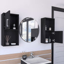 Wall Mounted Bathroom Medicine Cabinet Eak Two Doors, Two Shelves - Black by HouseOfZazla