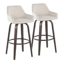 Daniella - Contemporary Fixed Height, Barstool With Swivel With Round Footrest (Set of 2) by HouseOfZazla