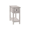 Accent End Table, 2 Tier, Narrow, Lamp, Storage Drawer, Charming Design