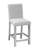 5 Piece Counter Height Table Set, Wooden Kitchen Table Set with Square Table and 4 Upholstered Chairs, Counter Height Dining Table with Crystal Decoration and Chair Set for Kitchen, Dining Room,Gray