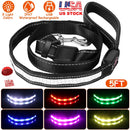 5FT Light Up Dog Leash LED Dog Leash Dog Walking Leash with 9 Light Colors IPX7 Waterproof USB Rechargeable