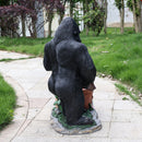 Outdoor Garden Sculpture Chimpanzee Flower Pot Planter by HouseOfZazla