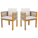 Outdoor Dining Chairs With Mix Rope Handles (Set of 2)