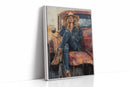Cowgirl Resting on Rusted Truck