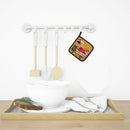 Hot Dog Pot Holder Set of 2 Heat Resistant Quilted Hot Pads 7.5 x 7.5 Inch, Insulated Kitchen Trivets for Cooking & Baking