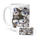 Oysters Ceramic Coffee Mug 15 oz Decorative Large C Handle Mug Cup for Tea, Cocoa Hot Chocolate