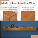 72" Fireplace Mantel Wooden Wall Mounted Floating Shelf 8" Deep Solid Pine Wood,Natural