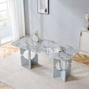 Modern Dining Table With Sleek Hollow-Out Frame And Accents by HouseOfZazla