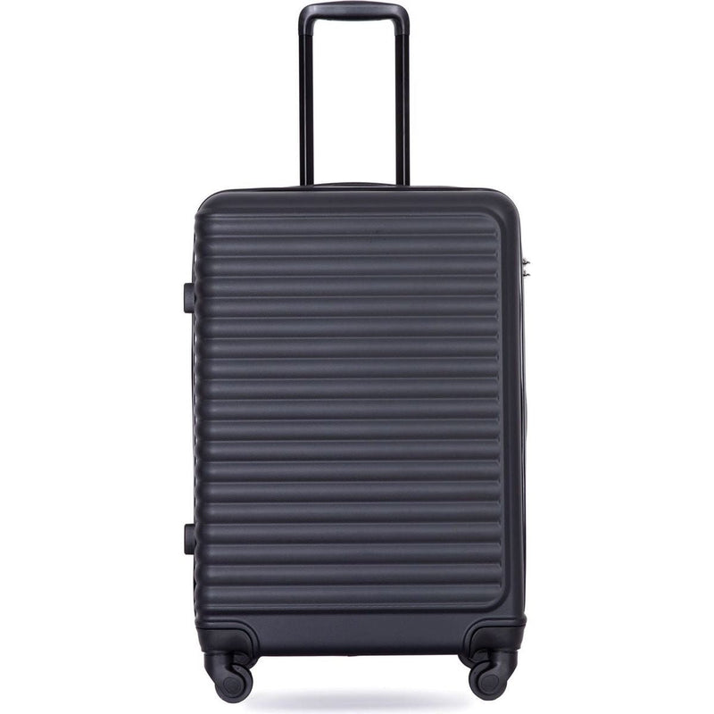 3 Piece Luggage Sets ABS Lightweight Suitcase with Two Hooks, Spinner Wheels, TSA Lock, (20/24/28) Black