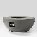 Propane Gas Fire Pit Table, 50000 Btu, Round With Tank Holder For Outside - Gray