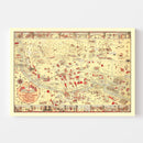 Vintage Map of El Paso, TX Business Section 1932