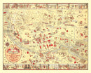 Vintage Map of El Paso, TX Business Section 1932