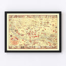 Vintage Map of El Paso, TX Business Section 1932