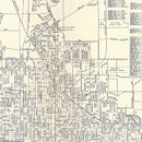 Vintage Map of Long Beach, CA Business Section 1938