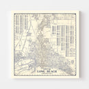 Vintage Map of Long Beach, CA Business Section 1938