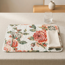 DaDa Bedding Set of 4-Pieces Romantic Roses Pink Floral Quilted Dining Placemats 13” x 19” (879) by DaDalogy Bedding Collection