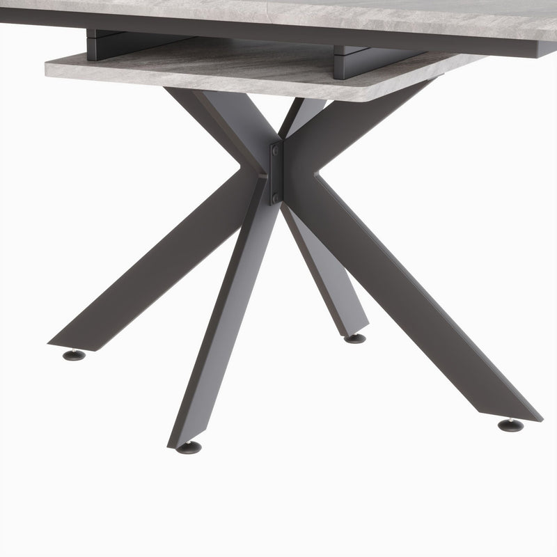 Modern Extendable Dining Table Set For 6 - 8 - Black / Gray, photo 9 of 13