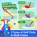 Toddler Golf Set with 4 Balls 4 Clubs 2 Holes 2 Flags Golf Cart Indoor Outdoor Golf Game Gift For 3-5 Years Old Kids by GBruno Store
