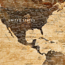 Large World Map Canvas Wall Art – Custom Framed Push Pin