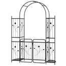 87 inch Tall Garden Arch with Gate Planter Shelves Climbing Trellises by LJGDeals