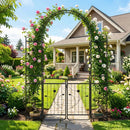 87 inch Tall Garden Arch with Gate Planter Shelves Climbing Trellises by LJGDeals