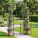 87 inch Tall Garden Arch with Gate Planter Shelves Climbing Trellises by LJGDeals