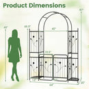 87 inch Tall Garden Arch with Gate Planter Shelves Climbing Trellises by LJGDeals