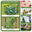 87 Inches Garden Arbor with Lockable Gate Side Planters-Black by LJGDeals