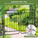 87 Inches Garden Arbor with Lockable Gate Side Planters-Black by LJGDeals