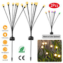 2Pcs Solar Firefly Lights Swaying Decorative Pathway Lamp IP65 Waterproof Landscape Patio Yard Night Light