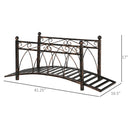 Outsunny 3.3' Metal Arch Zen Garden Bridge with Safety Siderails by HouseOfZazla