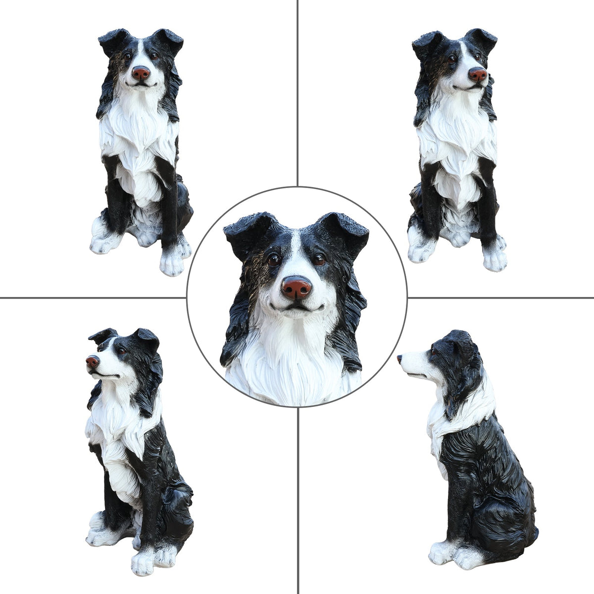 Outdoor Garden Border Collie Dog Statue Greeter, photo 7 of 10
