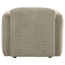 Dorset Fabric Upholstered Round Track Arm Accent Chair Brown