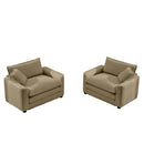 Modern Classic Fabric Single Chair Deep Seat Sofa With Pillow by HouseOfZazla