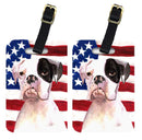 USA American Flag with Boxer Luggage Tag
