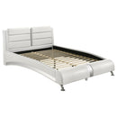 Escalon - 4 Piece Bedroom Set With Paneled Headboard Accents Upholstered - Glossy White