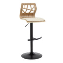 Folia - Mid Century Modern Adjustable Barstool With Swivel With Rounded T Footrest (Set of 2) by HouseOfZazla