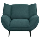 Grenada - Upholstered Flared Arm Accent Chair - Teal Blue