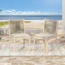 Cordoba Dining Chair Set of 2 - Comfortable Armless Beige Chairs by HouseOfZazla