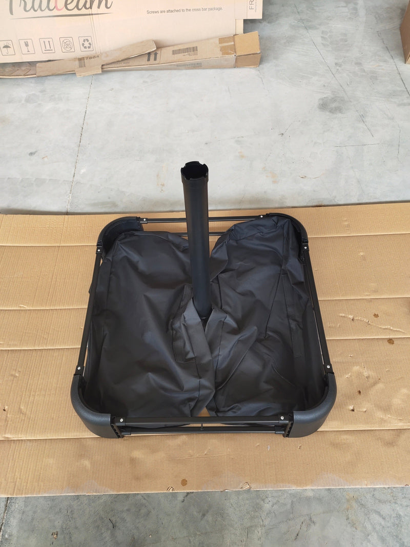 15x9ft Large Double-Sided Rectangular Outdoor Twin Patio Market Umbrella with light and base- taupe