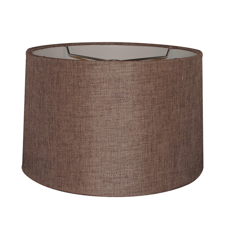 14"W x 10"H Hardback Drum Lamp Shade Chocolate Burlap