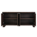 Edwyn - Server With Marble Top - Natural Marble Top & Espresso Finish by Unique Piece Furniture