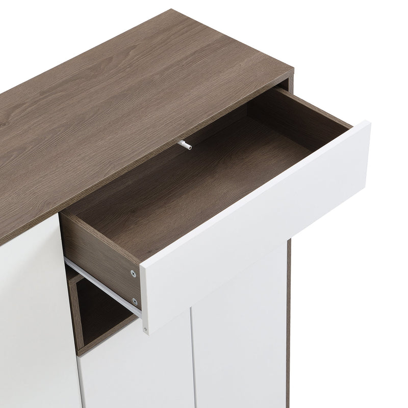 2-in-1 Shoe Storage Bench & Shoe Cabinets , Multi-functional Shoe Rack with Padded Seat, Versatile Shoe Storage Solution with Adjustable Shelves for Hallway, White