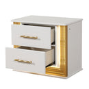 Obsession - 2 Drawer LED Nightstand - White by HouseOfZazla